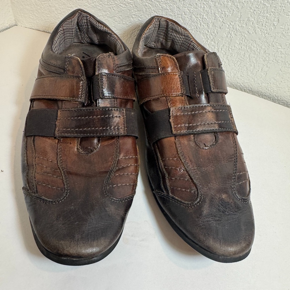Brazilian‎ Bacco Bucci Mens Loafers Size 10 Brown Leather Shoe Heavy Use